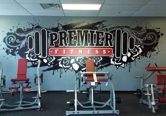 熱力健身房簡約趣味墻體彩繪