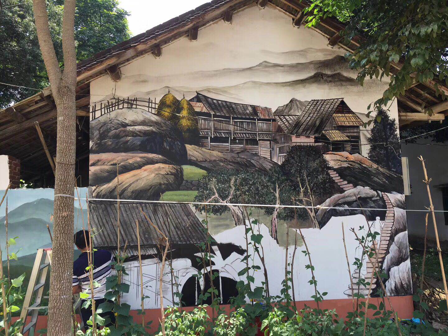 文化墻外墻墻繪怎么做？