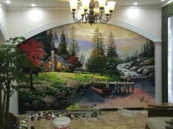 歐式背景墻壁畫【墻繪公司】