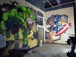 3D綠巨人美國隊長【3D壁畫】