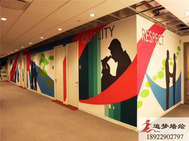 深圳龍崗公司文化墻【墻繪】