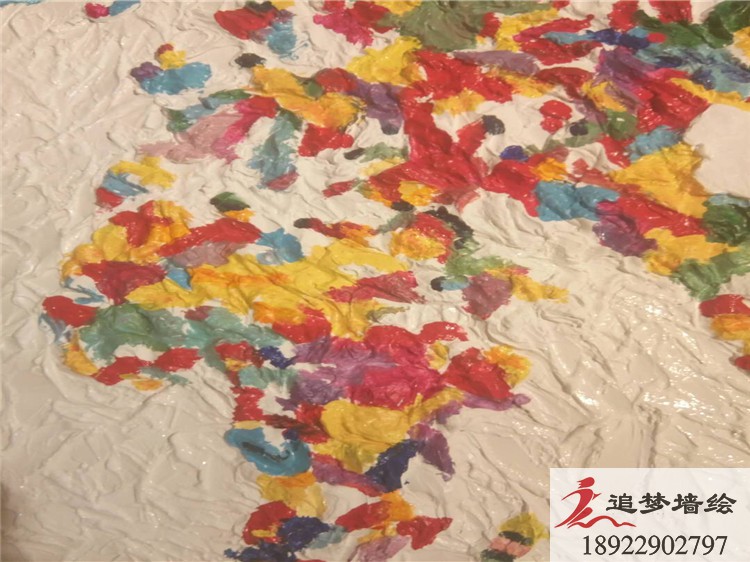 浮雕世界地圖【手繪墻畫】